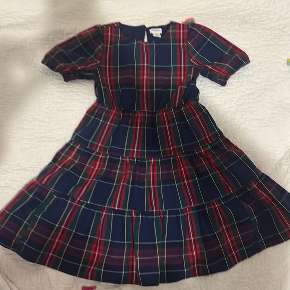 J. Crew Kids Plaid Dress in Navy and Red